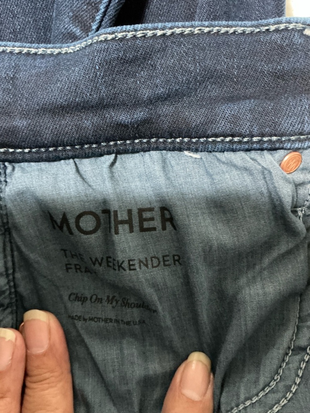 MOTHER The Weekender Fray Jeans in Chip On My Shoulder Size 28 - Picture 12 of 16